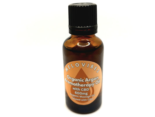 Melovibes Organic Argan Aromatherapy Oil with 600mg CBD - 30ml bottle