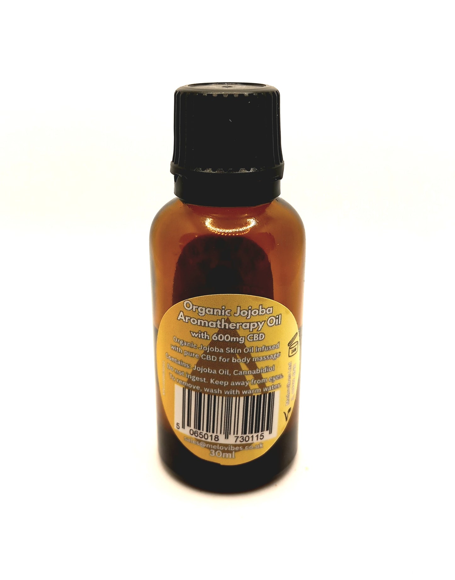 Melovibes Organic Jojoba Aromatherapy Oil with 600mg CBD - 30ml bottle - Hydrating Skin Oil