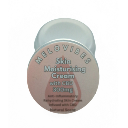 Melovibes Skin Moisturising Cream with 300mg CBD - 15ml (Natural Scent)