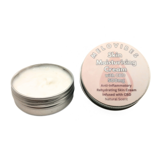 Melovibes Skin Moisturising Cream with 500mg CBD - 25ml - Anti-inflammatory Oatmeal Relief