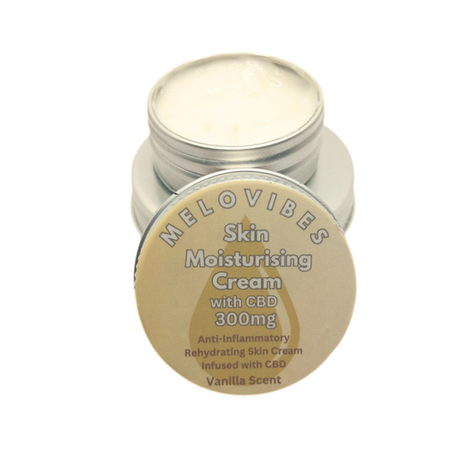 Melovibes Vanilla Skin Moisturising Cream with 300mg CBD - 15ml - Skin Hydration