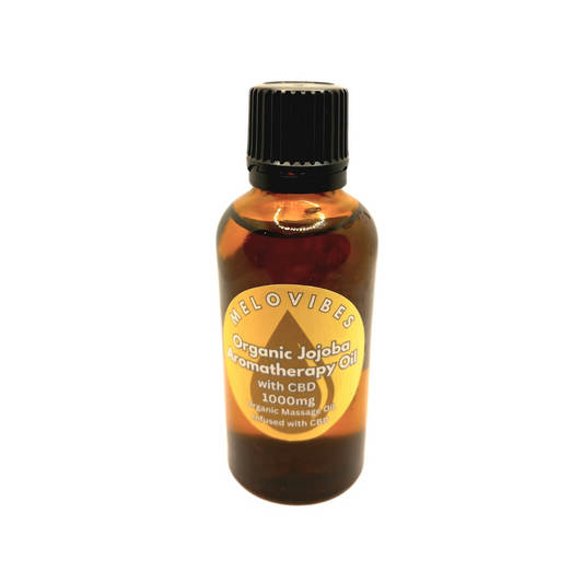 Melovibes Organic Jojoba Aromatherapy Skin Oil with 1000mg CBD - 50ml bottle